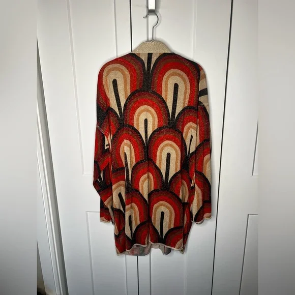 FINAL SALE Lita by Ciara Glitter Geometric Duster Cardigan Sweater Large - Picture 6 of 7